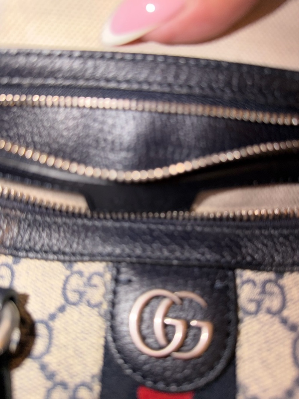 Gucci Ophidia Navy and Red GG Supreme Boston bag NEW - Picture 15 of 15